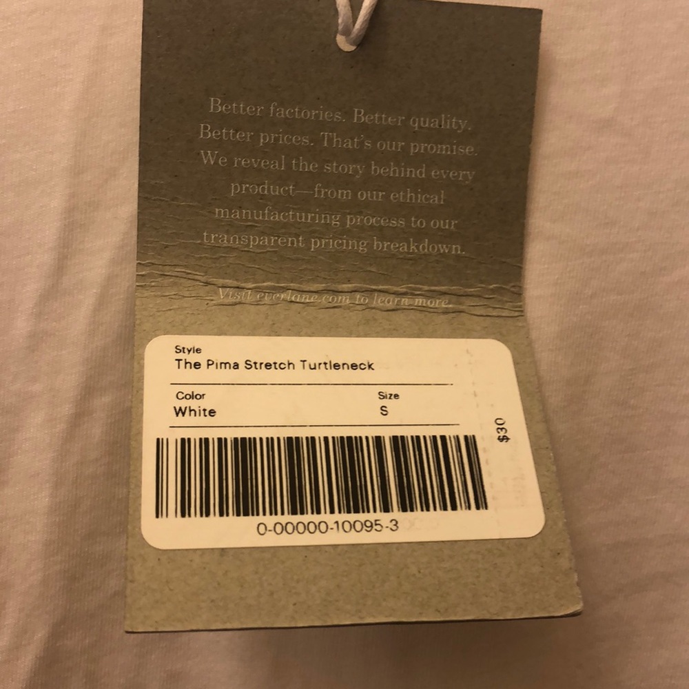 NWT Everlane pima stretch turtleneck size small - Picture 6 of 6